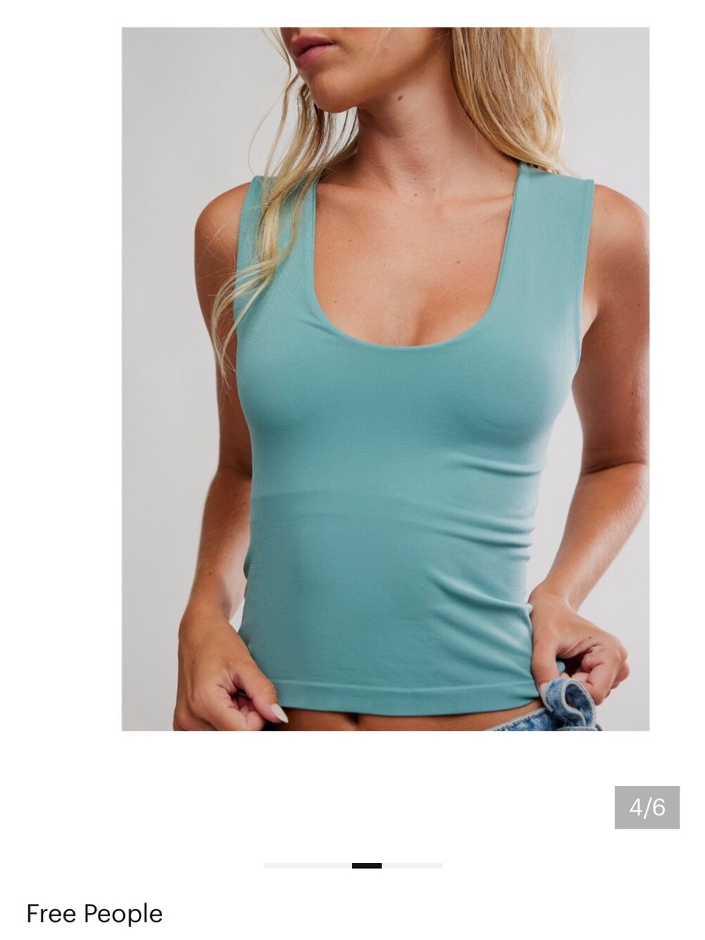 Free People clean limes tank  Seafoam Scoop Neck Tank